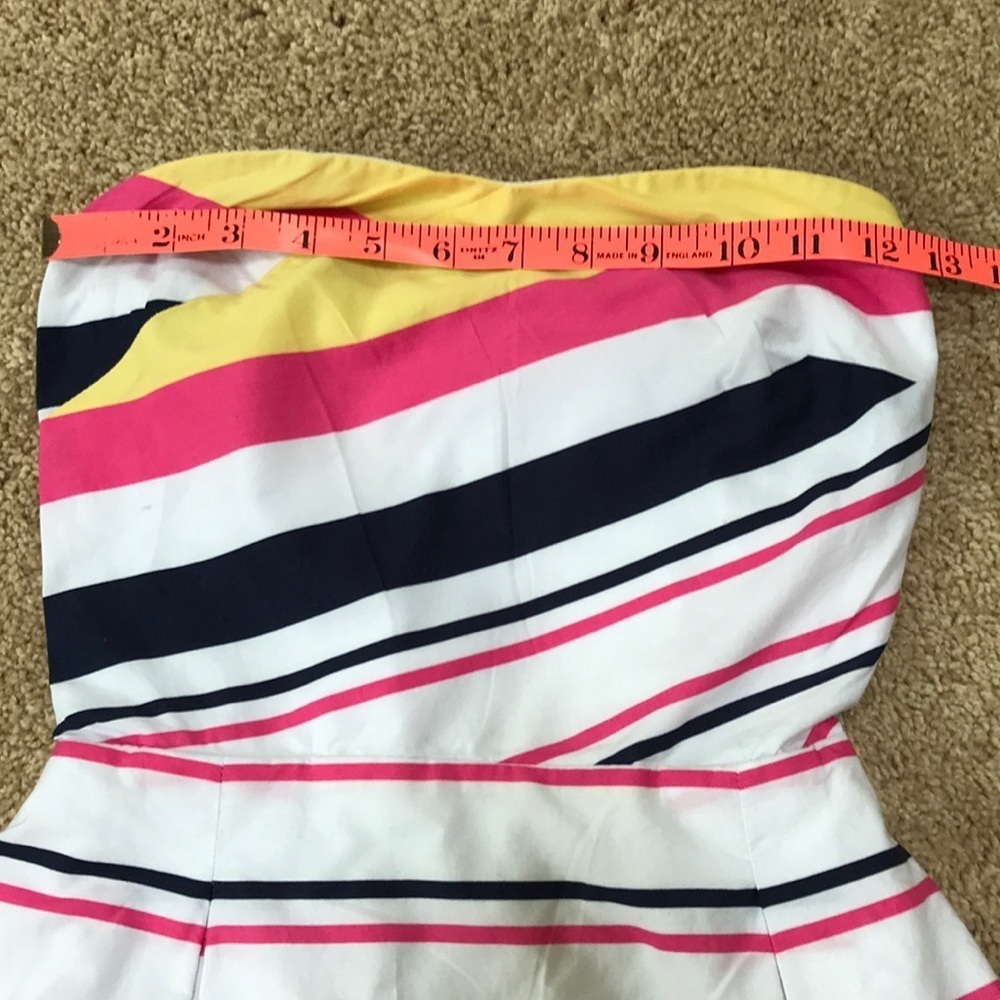 LILLY PULITZER Size 2 white multi striped strapless dress - Picture 6 of 8
